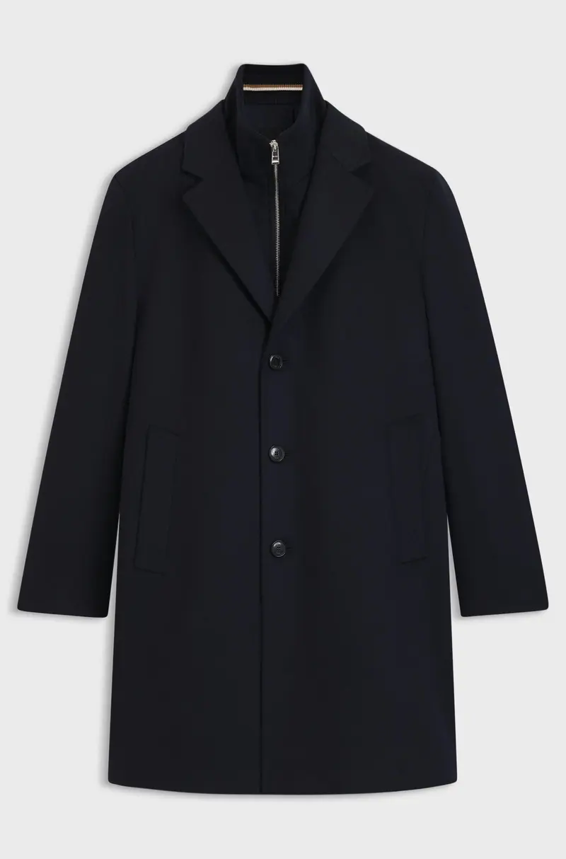 Cappotto regular fit in lana e cashmere con gilet interno rimovibile