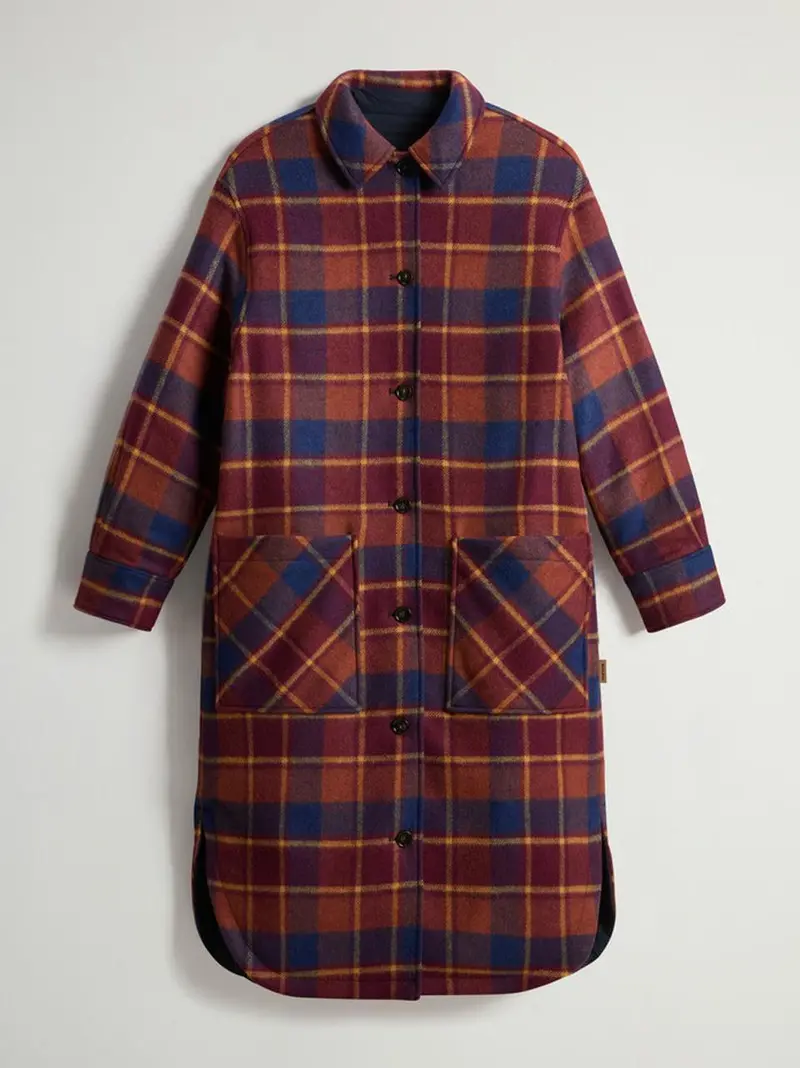 cappotto reversibile a quadri multycolor