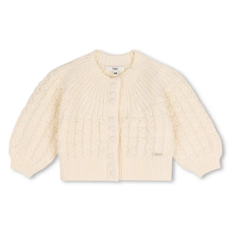 Cardigan avorio per neonata
