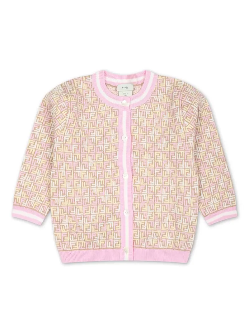 Cardigan bianco e rosa per neonata