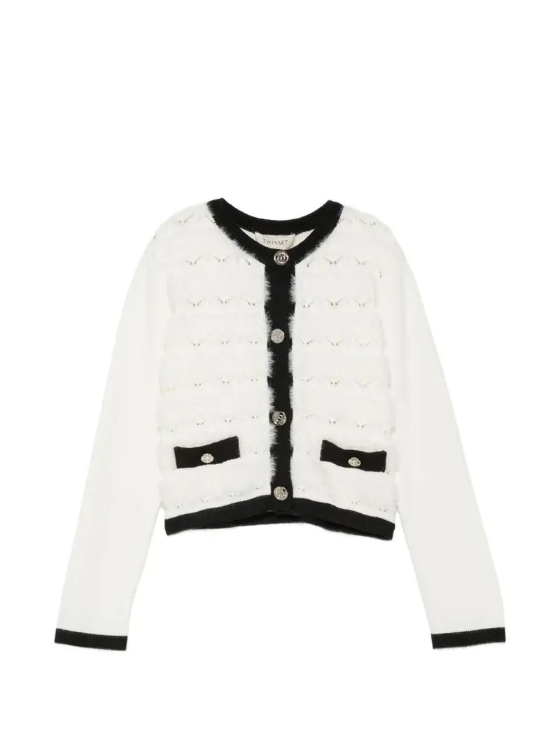 Cardigan bianco/nero per bambina