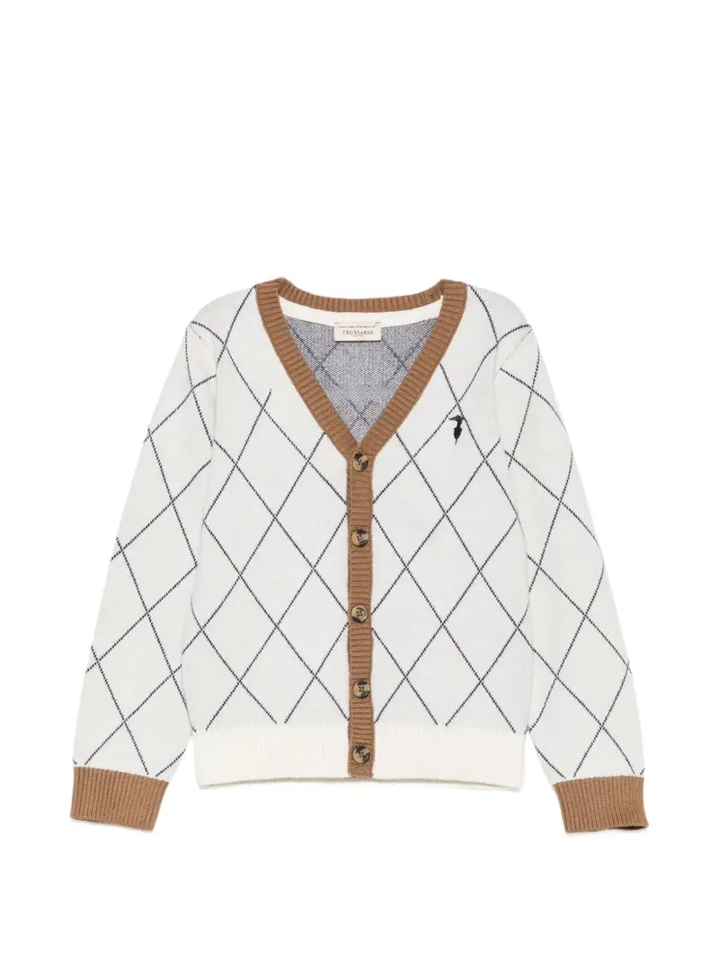 Cardigan bianco sporco/marrone per bambino