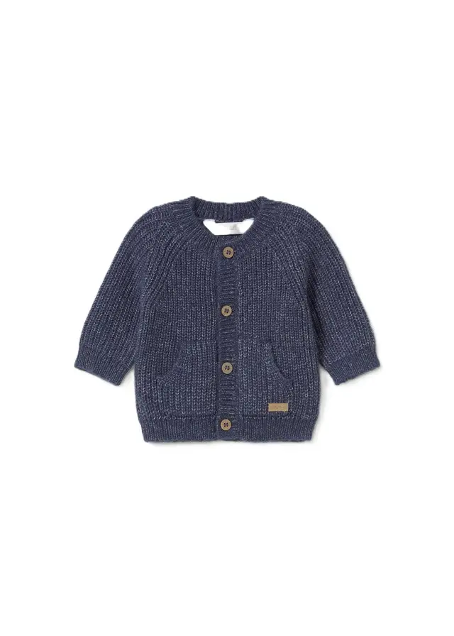 Cardigan blu scuro per neonato