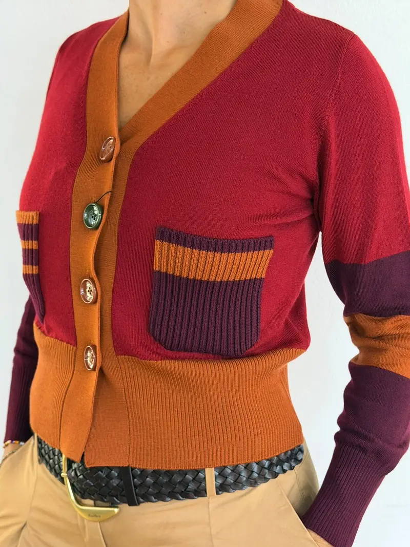cardigan bottoni colorati