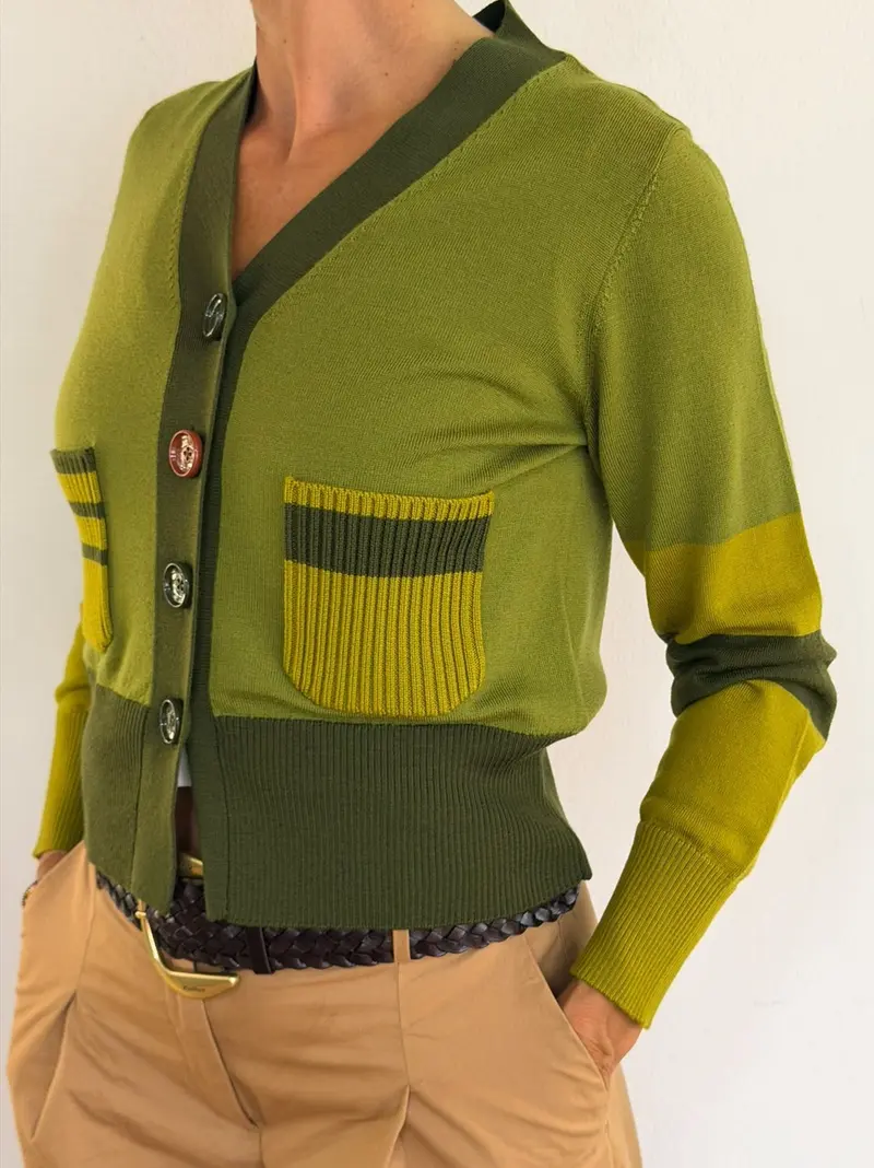 cardigan bottoni colorati