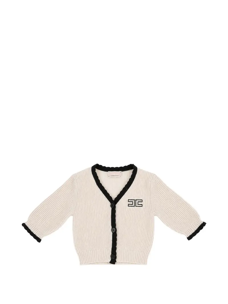 Cardigan burro/nero per neonata