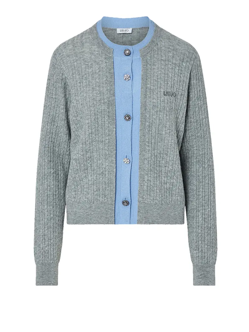 Cardigan Con Bottoni Gioiello Liu Jo - Grigio