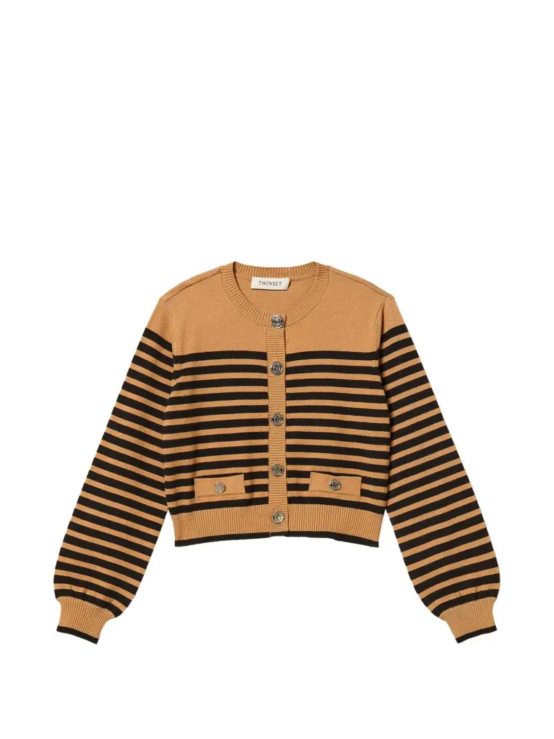 Cardigan ice coffee/nero per bambina