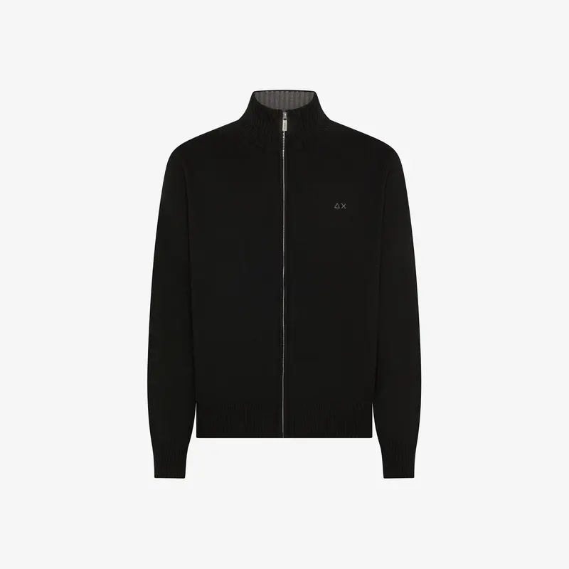 Cardigan in misto cashmere con zip
