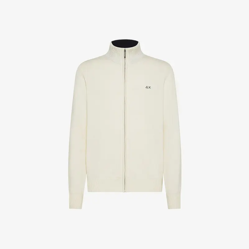 Cardigan in misto cashmere con zip