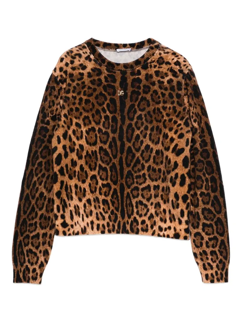 Cardigan leopardato marrone con bambina