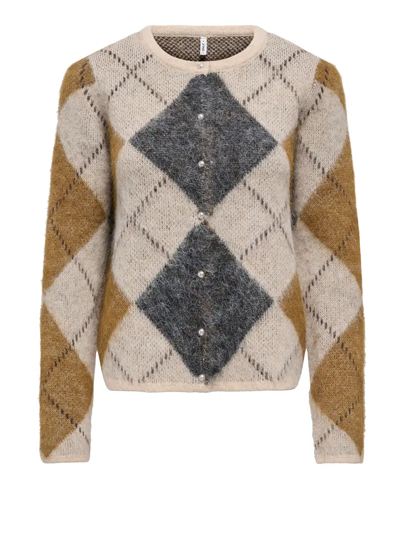 Cardigan Only Onlnoeme Ls O-Neck Knt - Grigio