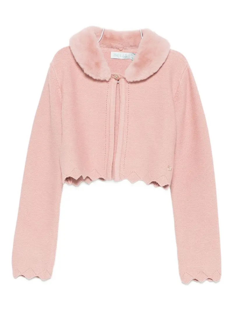 Cardigan rosa petalo per bambina