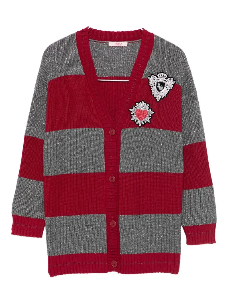 Cardigan rosso/grigio per bambina