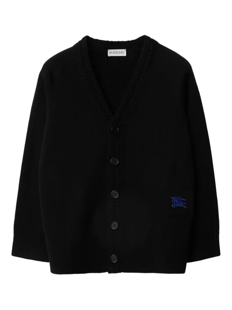 Cardigan unisex in lana nero