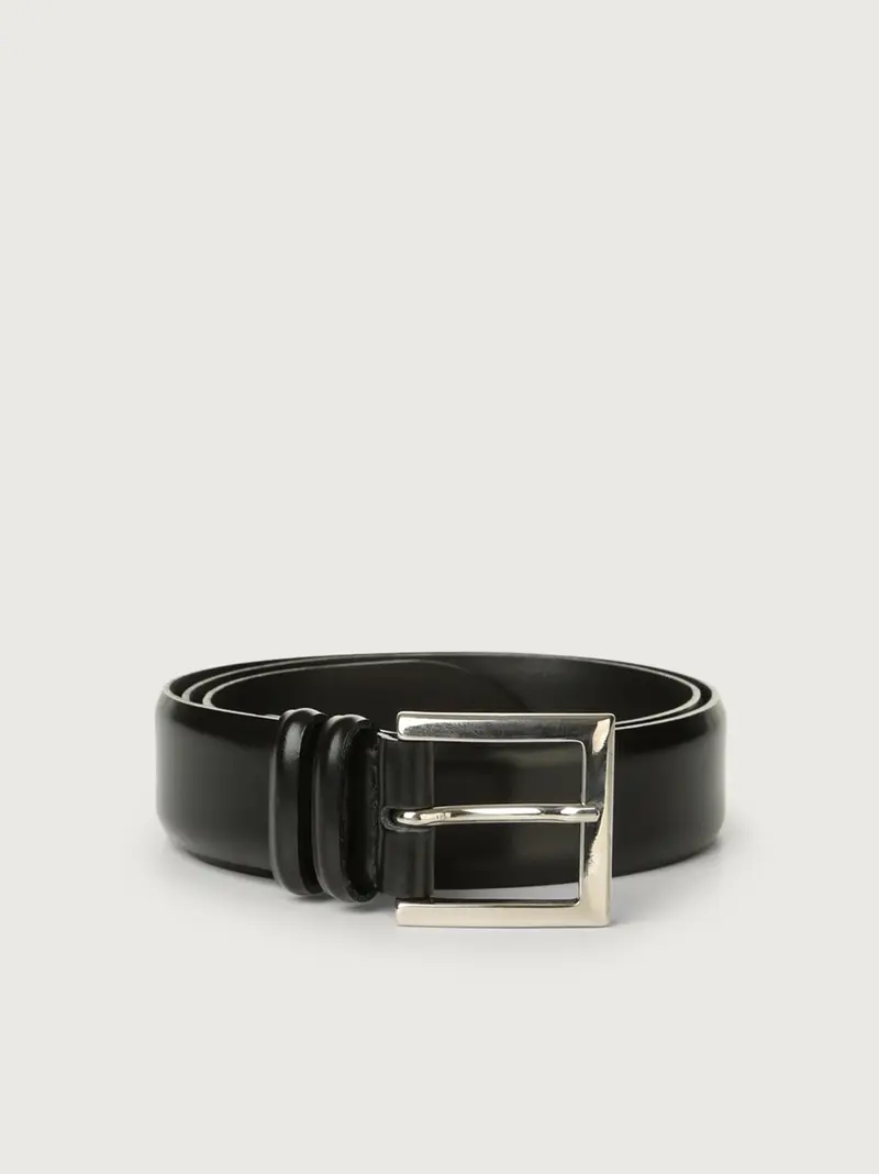 cintura classica in calf 3,5 cm