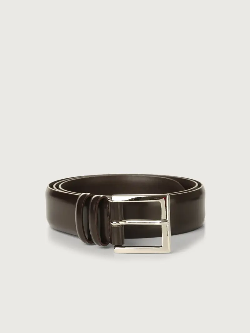cintura classica in calf 3,5 cm