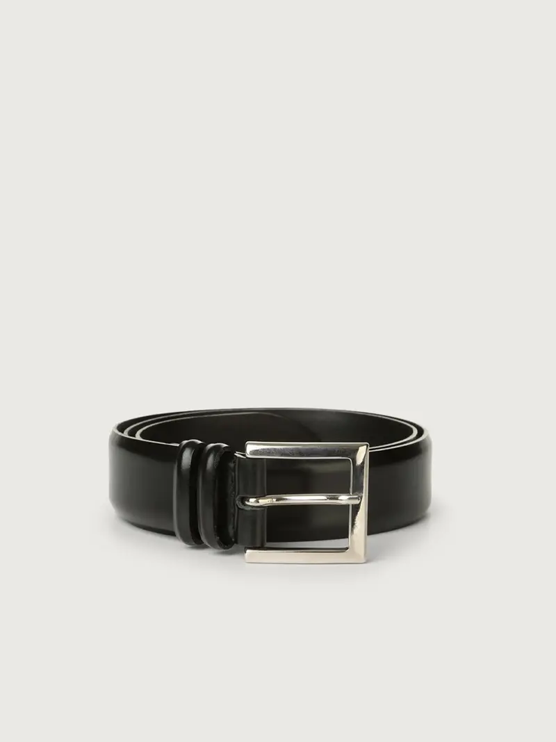 cintura classica in calf 3 cm