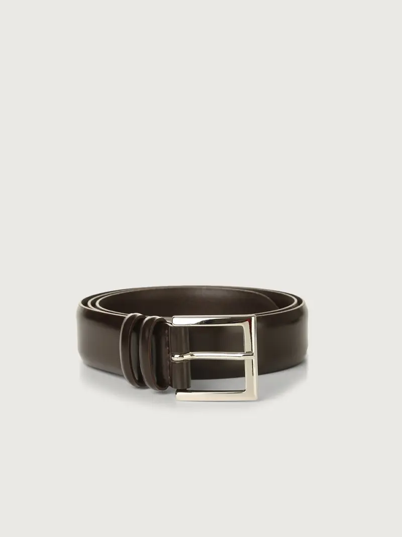 cintura classica in calf 3 cm
