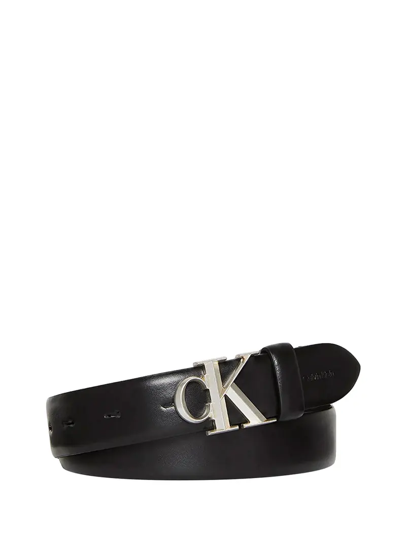 Cintura Con Fibbia Calvin Klein Da 30 mm - Nero/Silver