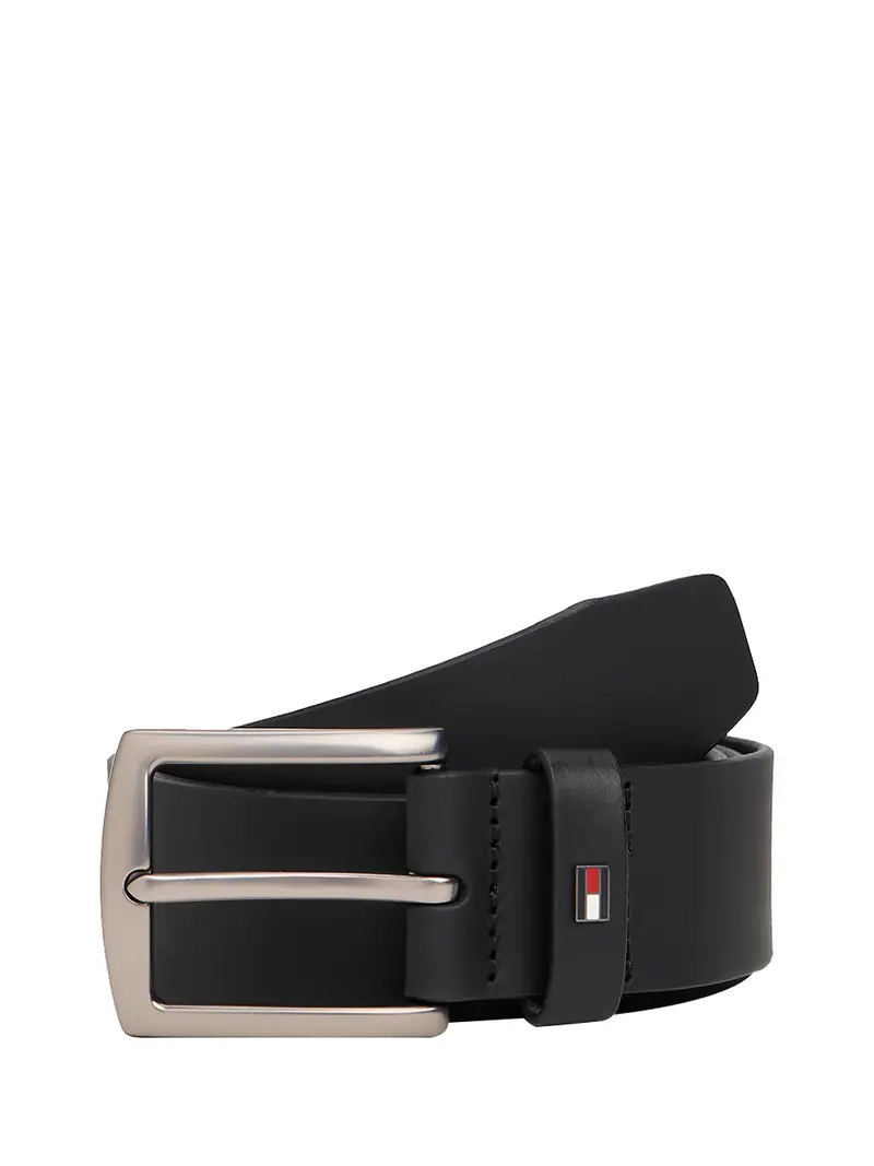 Cintura Tommy Hilfigier Denton In Pelle - Nero