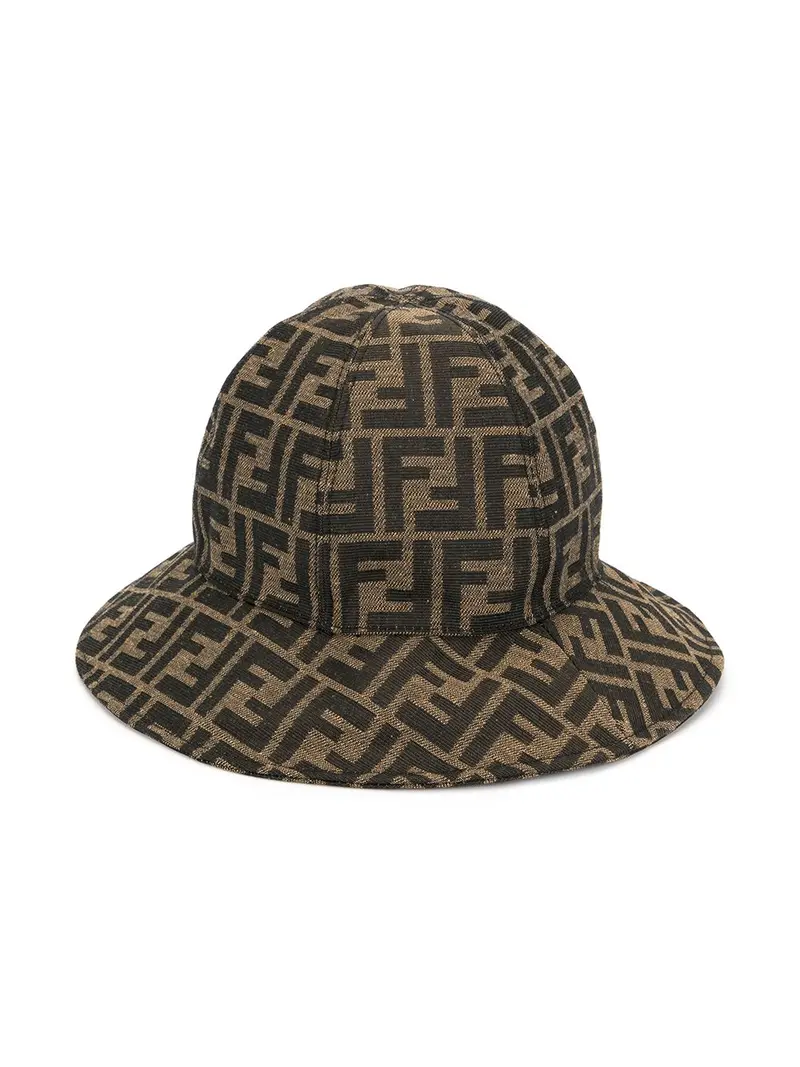 Cloche per bambina in cotone marrone e nero
