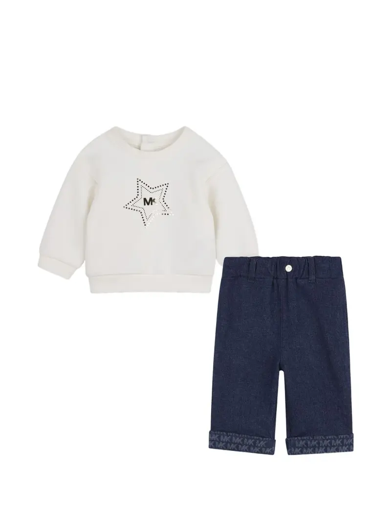 Completo avorio/jeans per neonata