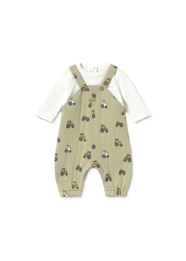 Completo beige/bianco per neonato