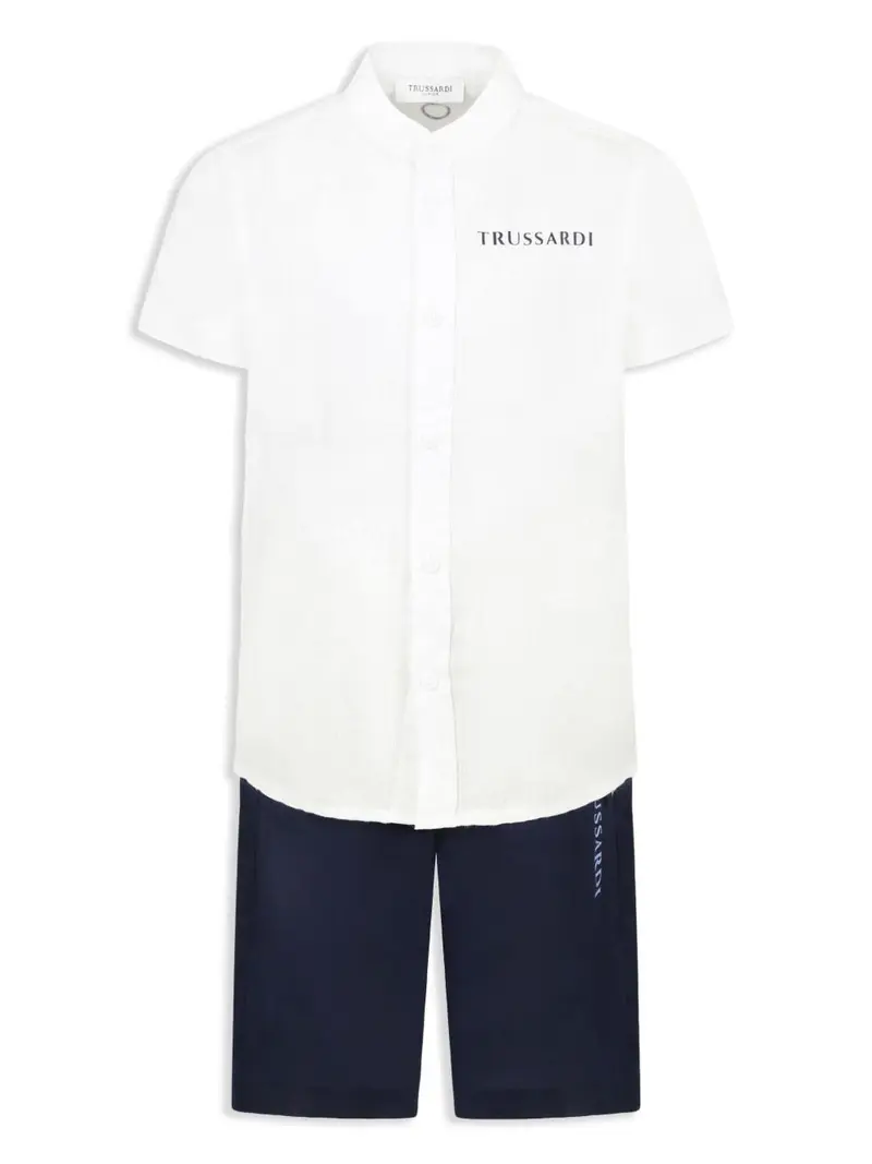 Completo bianco/azzurro per bambino