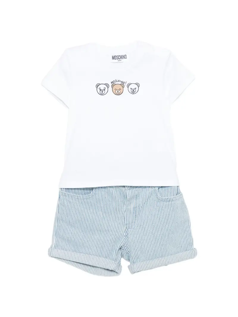Completo bianco/azzurro per neonata
