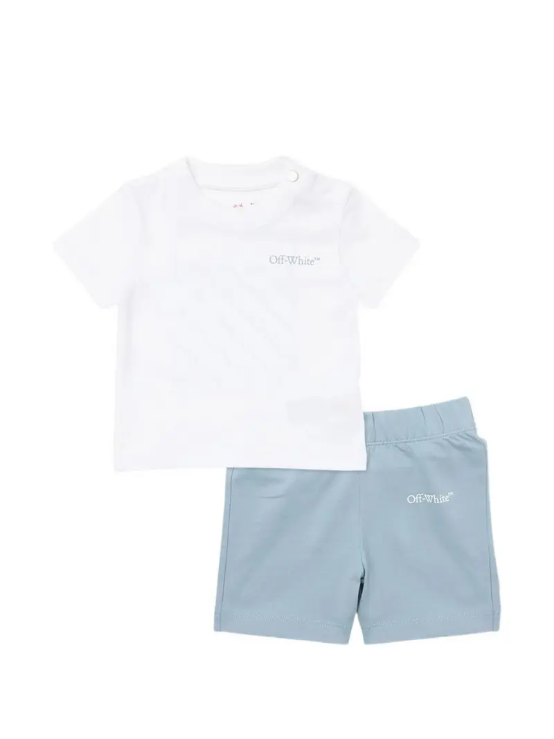 Completo bianco/azzurro per neonato