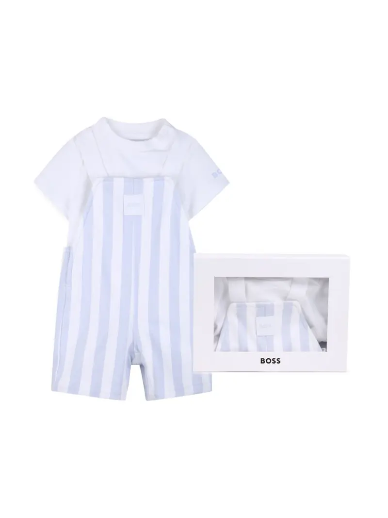 Completo bianco/azzurro per neonato