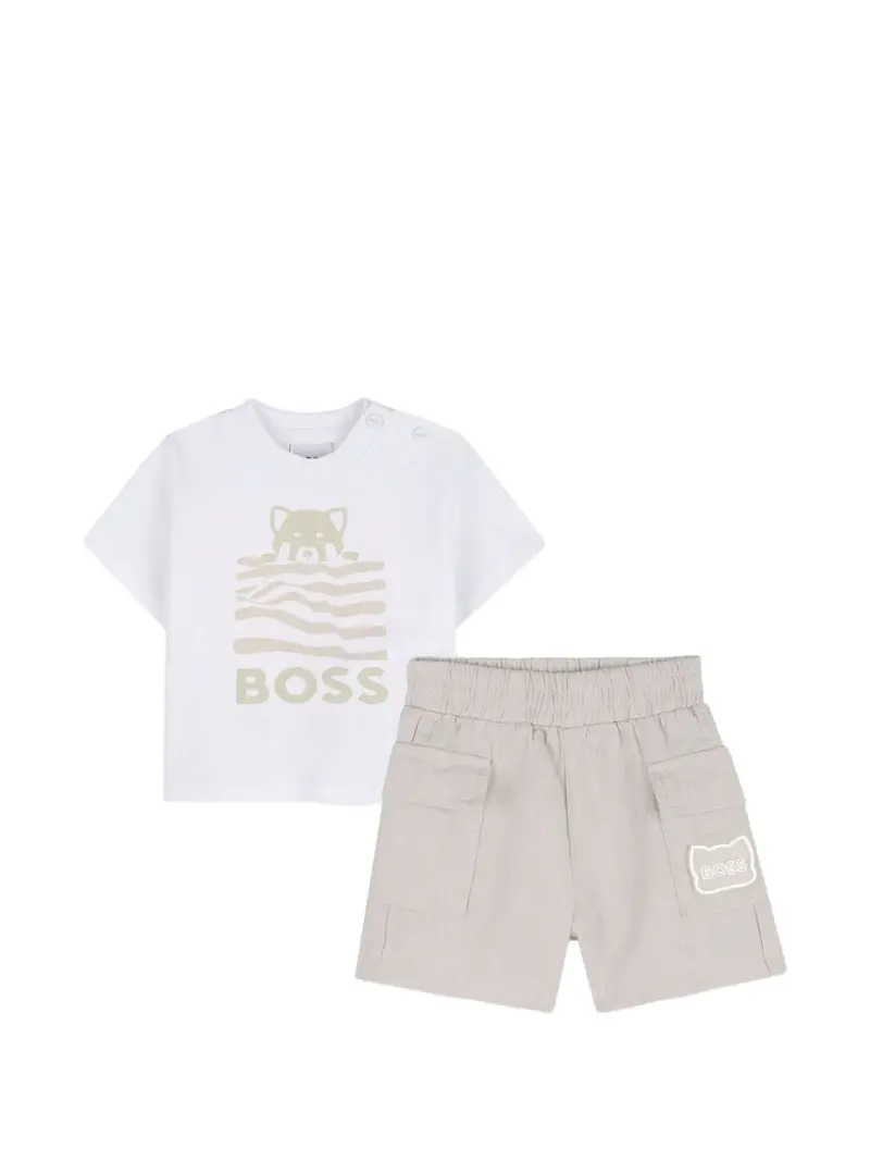 Completo bianco/beige per neonato