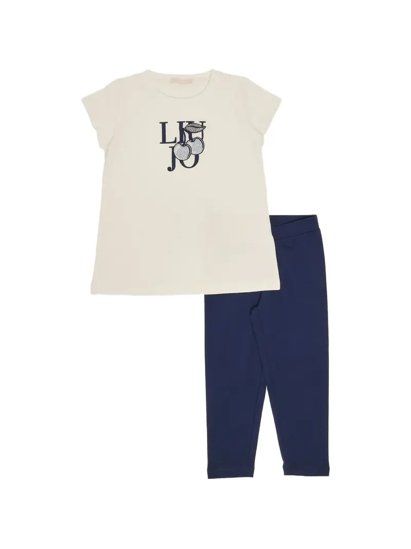 Completo bianco/blu per bambina