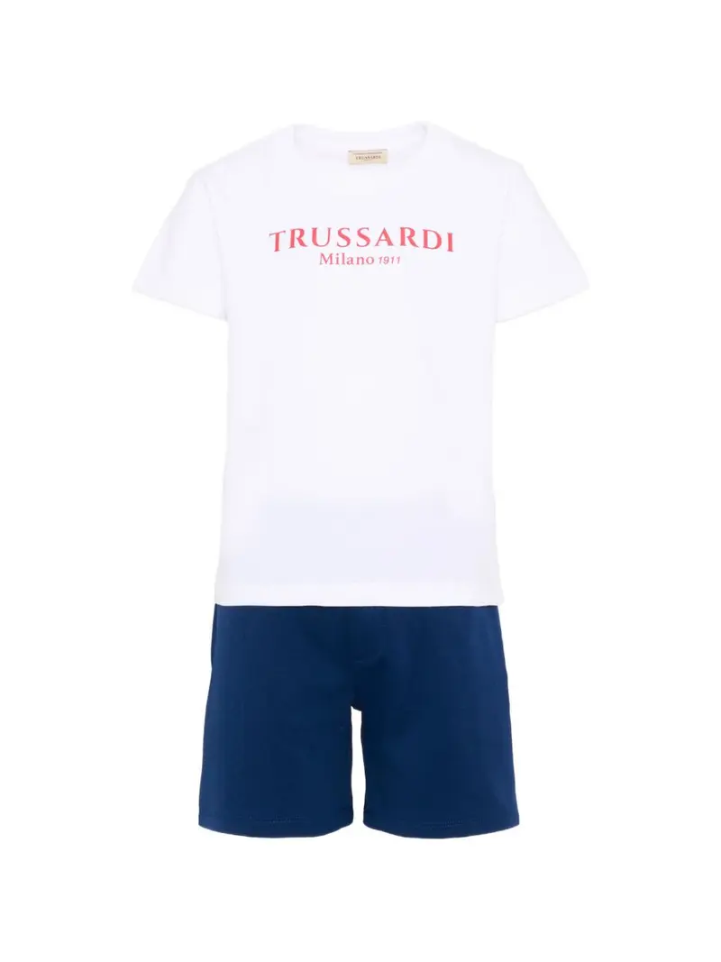 Completo bianco/blu per bambino