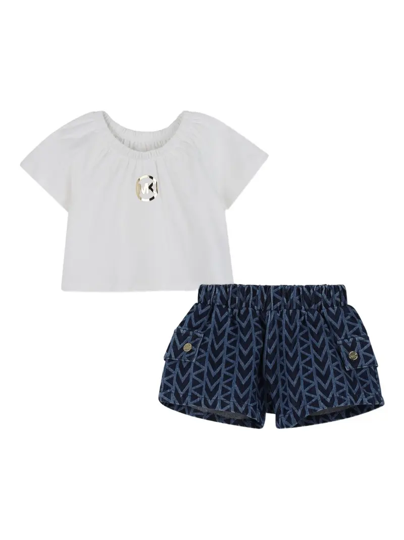Completo bianco/blu per neonata