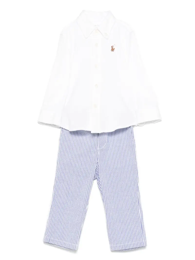 Completo bianco/blu per neonata