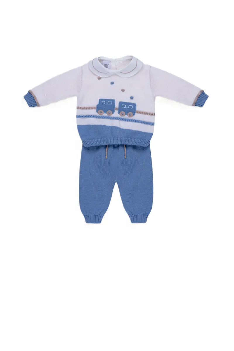 Completo bianco/cielo per neonato