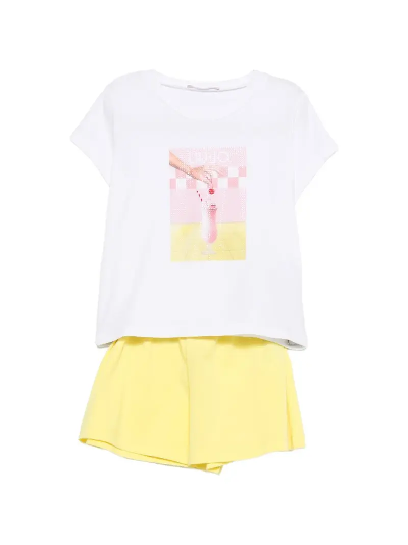 Completo bianco/giallo per bambina