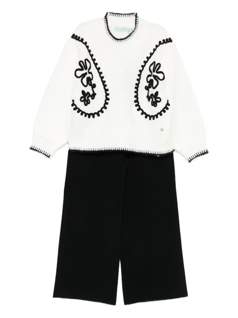 Completo bianco/nero per bambina