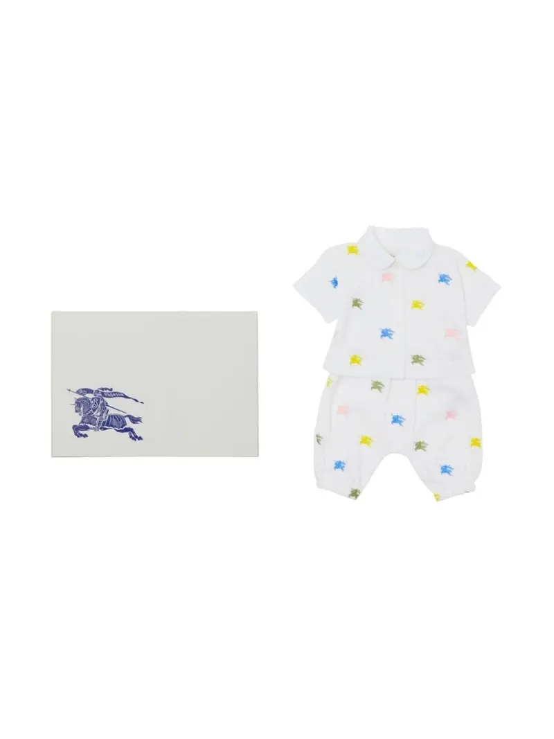 Completo bianco per neonato con logo