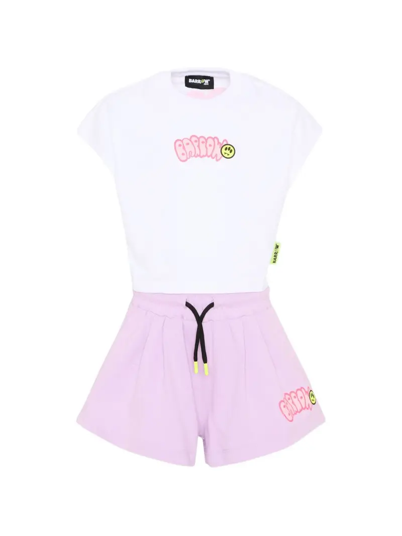 Completo bianco/rosa per bambina