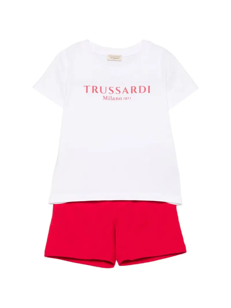 Completo bianco/rosso per bambino