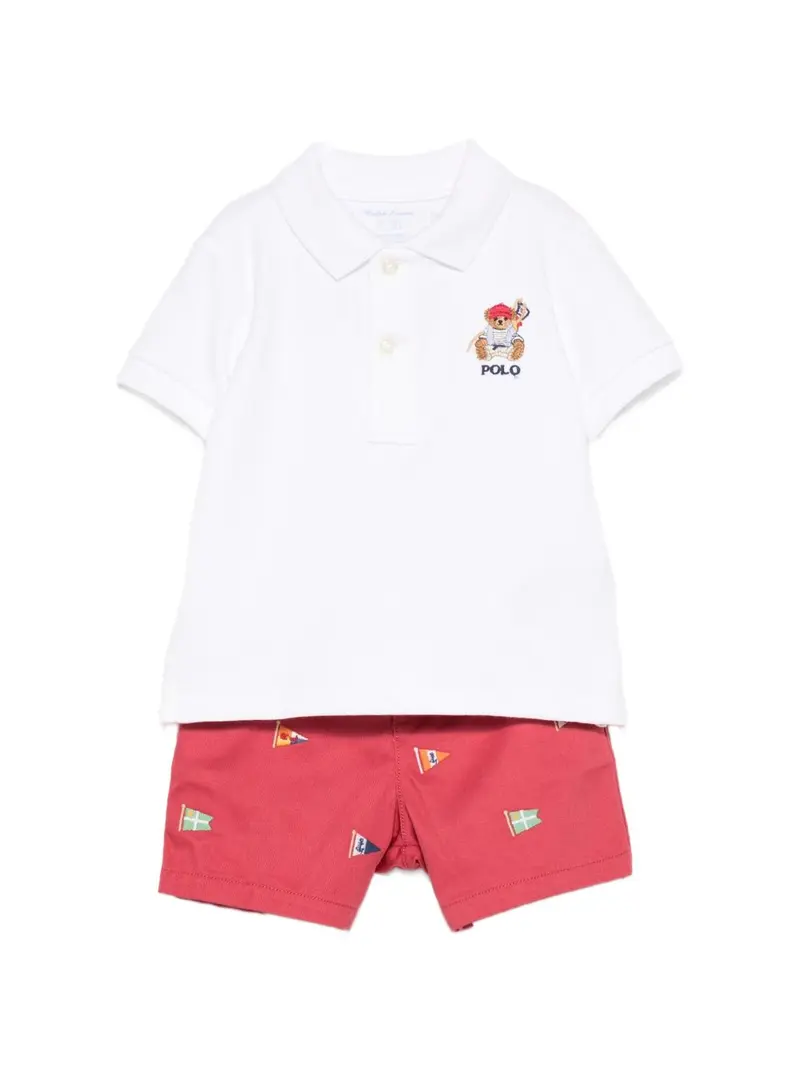 Completo bianco/rosso per neonato
