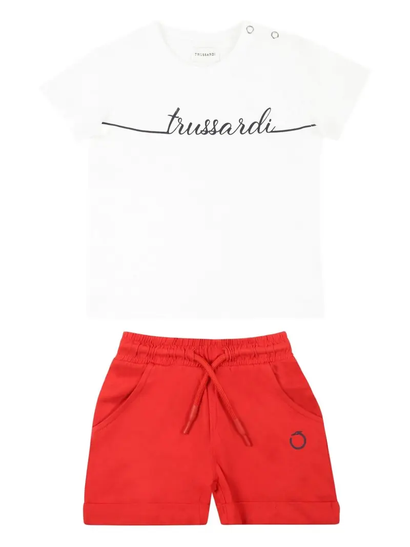 Completo bianco/rosso per neonato