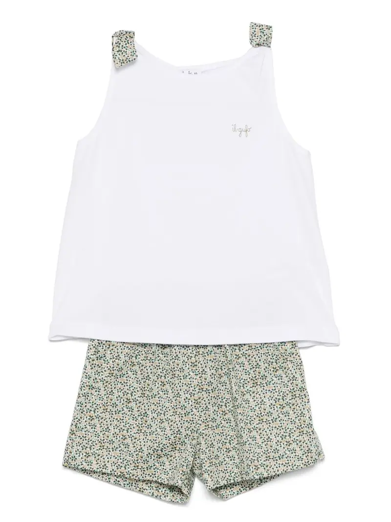 Completo bianco/verde per bambina