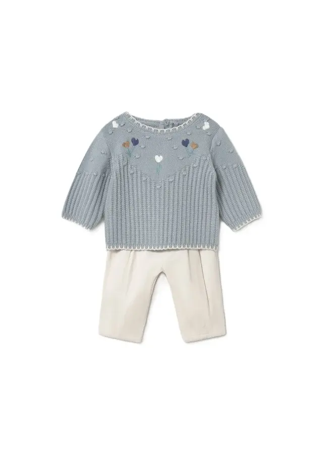 Completo blu/bianco per neonata