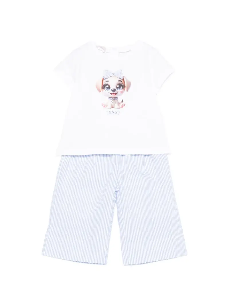 Completo blu/bianco per neonata