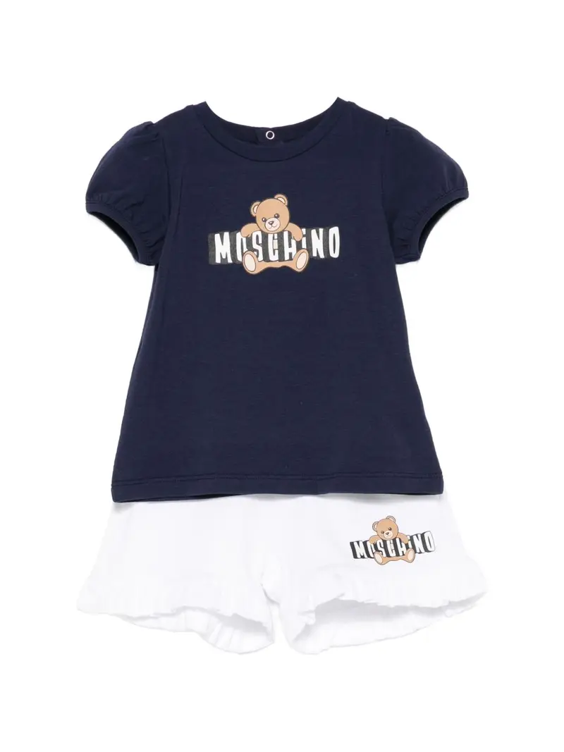 Completo blu navy/bianco per neonata