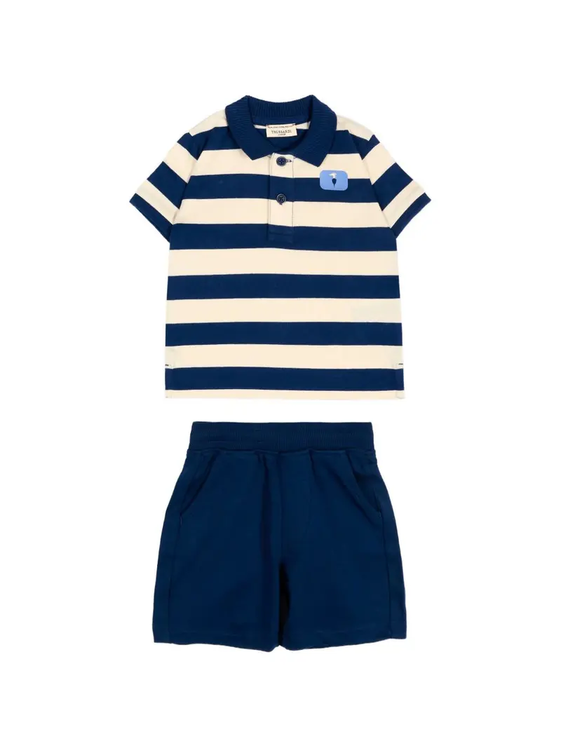 Completo crema/blu per neonato